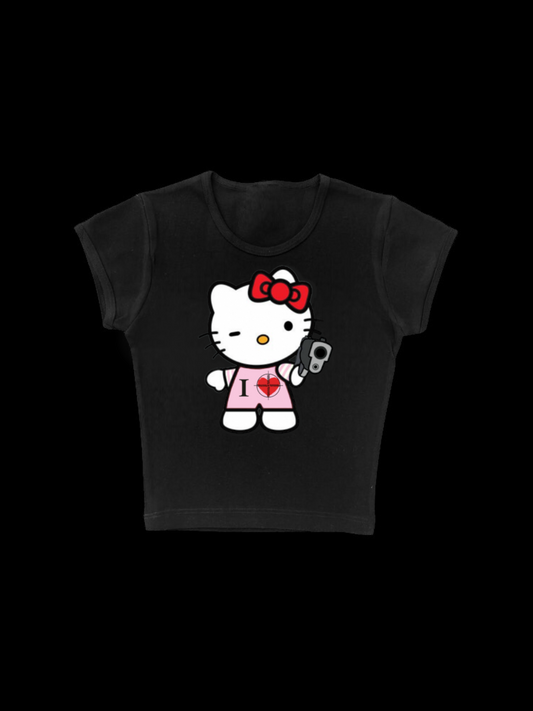 Hello Kitty Baby Tee Black